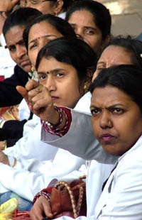 Health services employees under the banner of Joint Council of Health Employees Organisations participating in a rally against the Central Government on Thursday. Tribune photo by Rajeev Tyag