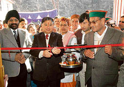 The Chief Justice of the Himachal Pradesh High Court, Mr V.K. Gupta, inaugurates a judicial complex in Manali on Sunday.