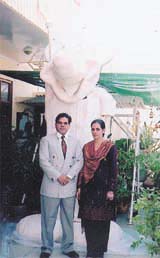 Major Brahamjit, wife Puja with their creation.