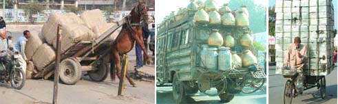 Motorised or man-driven vehicles jam roads and lanes ofMotorised or man-driven vehicles jam roads and lanes of Amritsar