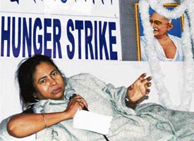 Mamata Banerjee on hunger strike 