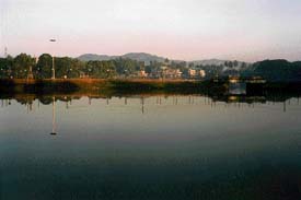 The lake at Sawantcoadi town. It is here that those who avoided the Portuguese inquisition or conversions escaped to. 