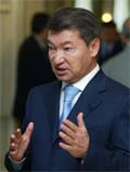 Kazakh Prime Minister Danial Akhmetov gestures in Astana in this September 2004 file photo.