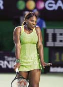 FASHION STATEMENT: Serena Williams (left) of the US and Marat Safin of Russia flaunt their lime-coloured outfits at the Australian Open in Melbourne