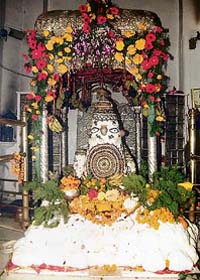 The butter idol at Bajjreshwari Temple, Kangra