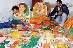 Publicity material being readied at Ludhiana.