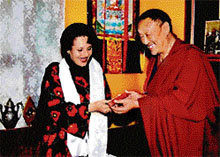 The monk gives his blessings