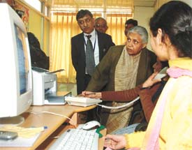 Delhi Chief Minister Sheila Dikshit during the inauguration of Public Grievance Cell, Department of Power, at Minto Road in the Capital on Monday. 