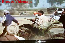 A video clip allegedly shows supporters and a gunman of Cong MLA Jasbir Singh Dimpa with assault rifles