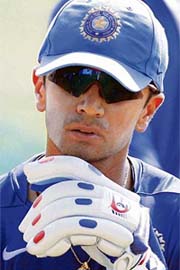 Rahul Dravid during a training session in Vadodara