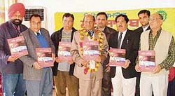 Dignitaries at the book release ceremony of ‘Sat Sahib’ in Ludhiana