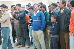 Purvanchalis at an election rally in the city