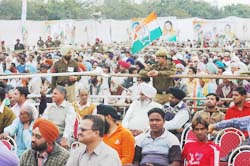 A section of the crowd at the Prime Ministers rally on the PAP campus in Jalandhar