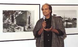 Noted photographer Raghu Rai at the inauguration of his photo exhibition in the Capital on Wednesday