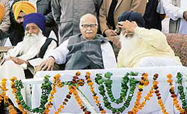 The BJP leader and former Deputy Prime Minister, Mr L.K. Advani, at a rally in Ropar