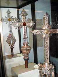 Silver processional crosses at the Indo-Portuguese museum in fort Kochi.