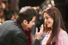 Anil Kapoor and Juhi Chawla in Salaam-e-Ishq, which has a double-digit star cast.