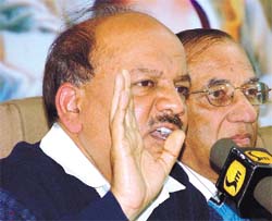 BJP Delhi president Dr Harsh Vardhan along with Vijay Kumar Malhotra addressing a press conference on Delhi Master Plan 2021, at BJP Delhi Pradesh office in the Capital on Monday.