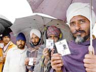 Heavy rain could not stop voters from casting votes at Ghanaur