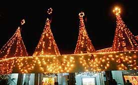 The Sector 24, Chandigarh, Shiva temple illuminated on the eve of Shivratri