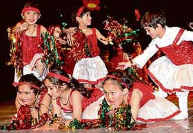 Children perform during the annual function of JPA Toddlers' World Preparatory School, Panchkula, held at Tagore Theatre, Chandigarh