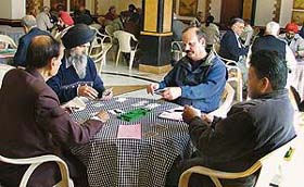 Mr K.R. Lakhanpal (second from right), Chief Secretary and president, Punjab Bridge Association, take part in a bridge tournament at the Satluj Club in Ludhiana