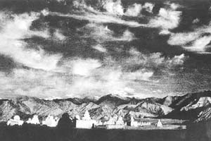 Clouds and gompas, Ladakh, 1990