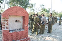 The BJP Delhi unit president, Dr Harsh Vardhan, was arrested today when he was protesting against the alleged goondaism of a Congress councillor who broke the foundation stone of a swimming pool at Kanti Nagar in East Delhi. 