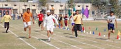 Athletes participate in the 33rd annual athletic meet for boys of Guru Nanak National College in Doraha