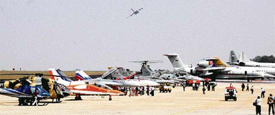 A line-up of the birds at the Aero India, 2007