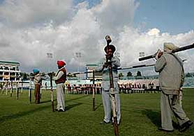 Preparations are on in full swing at the PCA stadium in Mohali for the oath-taking ceremony of the newly elected Parkash Singh Badal-led government.