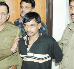 The accused Mithilesh in police custody. 