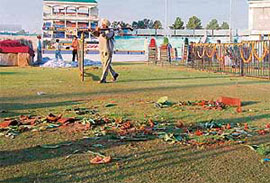 The state of the PCA stadium after the oath taking ceremony on Friday.