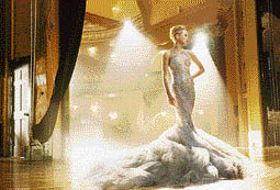 Nicole Kidman in ball gown and spotlights