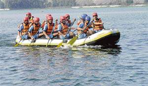 The rapid-flowing Chambal is ideal for water sports