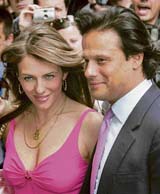 A file photo of British actress and model Elizabeth Hurley and Arun Nayar who got married on Saturday.