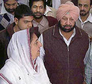 Amarinder and Bhattal after the CLP meeting.