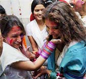 Hindus in Pakistan celebrate Holi at Krishna Temple in Lahore on Sunday.