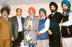Dr K.S. Aulakh, vice-chancellor, PAU, at the annual function of Sirjan Dhara at Punjabi Bhawan in Ludhiana