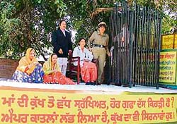A tableau carries a message against female foeticide. It traversed through important localities of Ludhiana