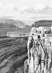The Skywalk jutting out over the Grand Canyon in the US.  AP