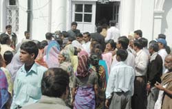 Ticket seekers waiting at the AICC office to meet Ashok Gehlot, Congress Incharge of Delhi Affairs, ahead of Municipal Corporation election, in the Capital 
