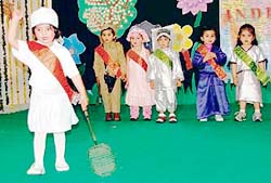 Little children of Cherry Lane play school present an item during the school’s annual day celebrations in Ludhiana