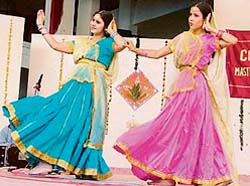 Students of Master Tara Singh College perform Kathak during a farewell function at the college in Ludhiana