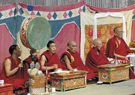 Buddhist monks praying