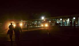 The bus stand in Sector 17, Chandigarh, plunged into darkness