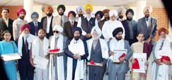 Leading litterateurs at a felicitation function organised in Ludhiana