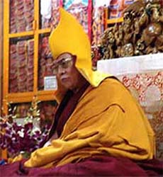 The Dalai Lama sits in a religious ceremony organised on his 73rd birthday in Dharamsala