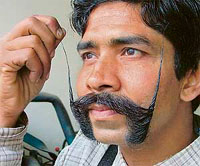 Ludhiana resident Inder Lal takes pride in his moustache that he grew over the years