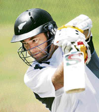 New Zealands Craig McMillan during a practice session in St. Lucia on Tuesday